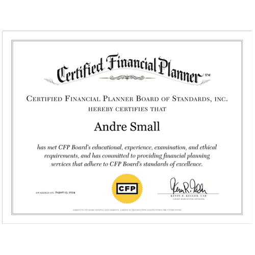 CFP® Certificate for Andre Small