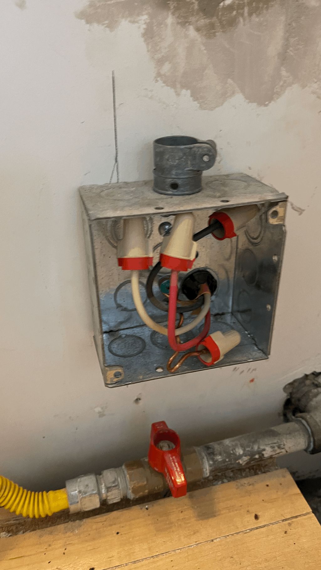 Installation of a new outlet for the connection ov