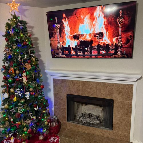 Custom built and installed fireplace mantle