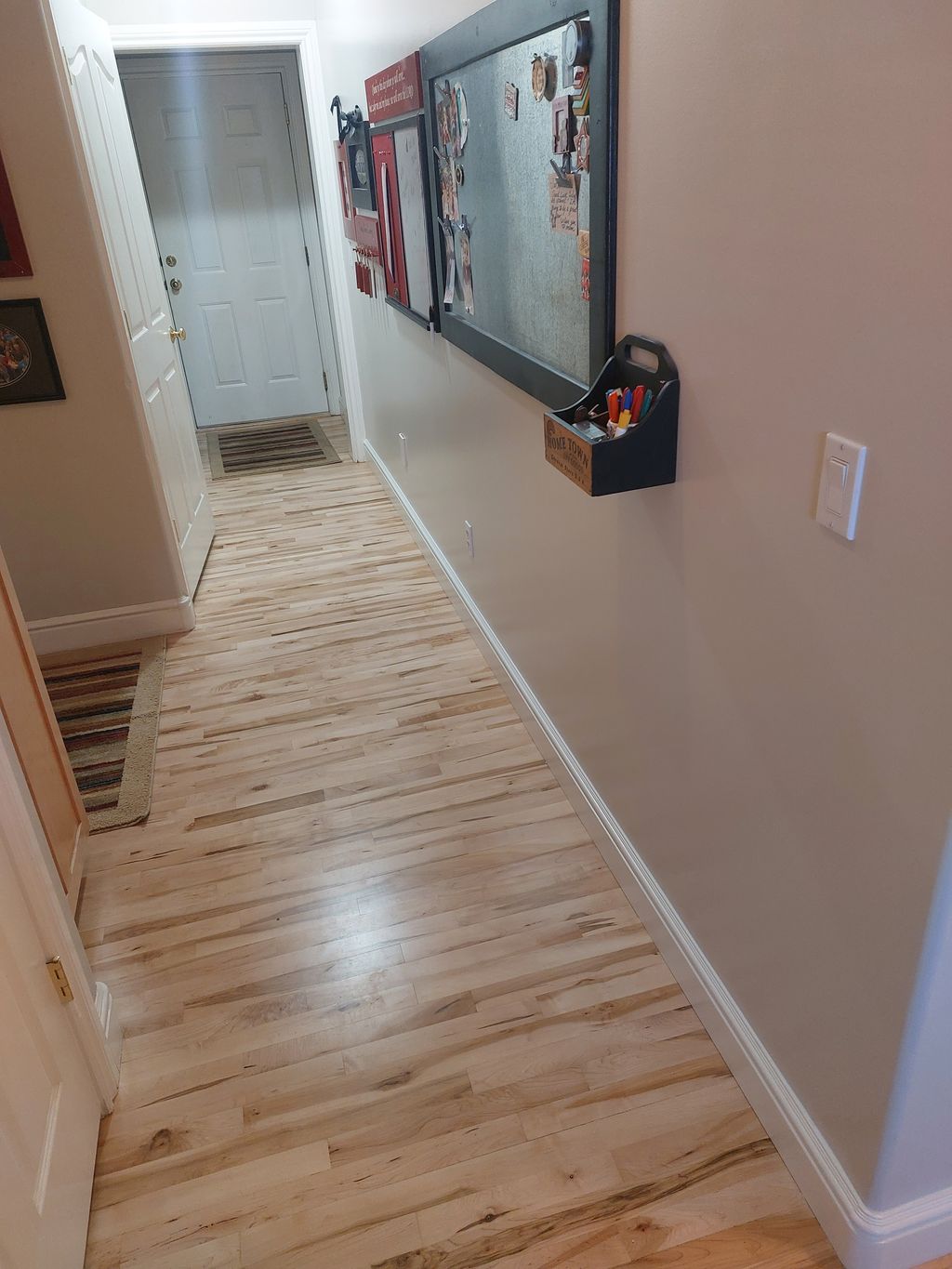 2'x4' tall drywall patch, paint, and baseboard rep