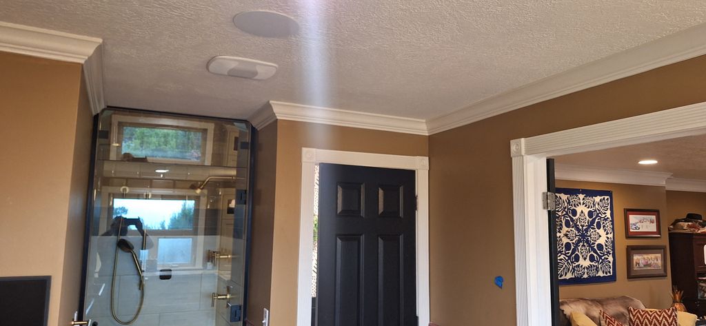 Wall paint, crown molding, and casing reset.