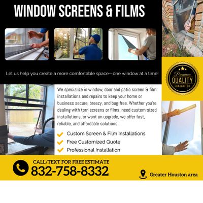 Avatar for Window Screen & Film Installations and Repairs