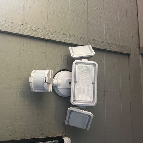 My project was to install 5 sensor outlet lights. 