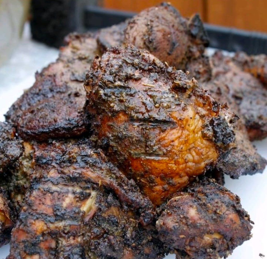 Jerk chicken straight from the grill