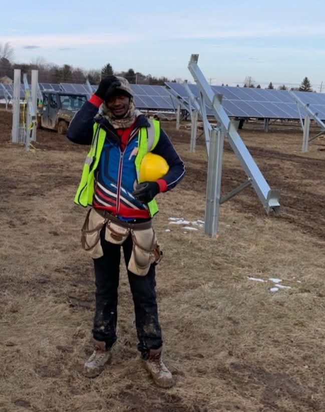 It was a cold day on this solar installation build