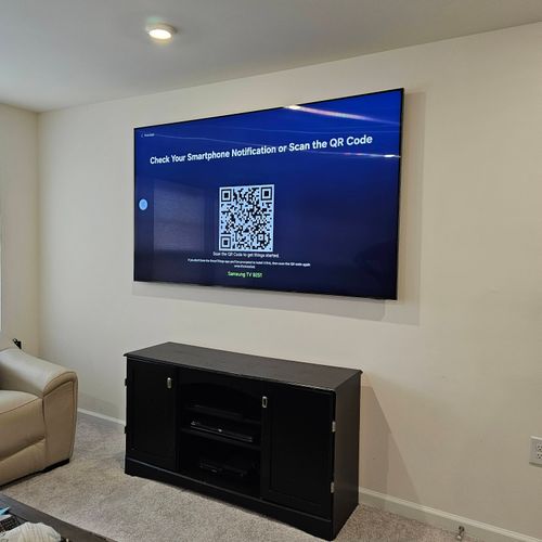 TV install with in-wall wire concealment 