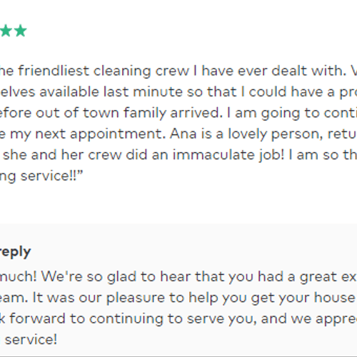 One of our clients review