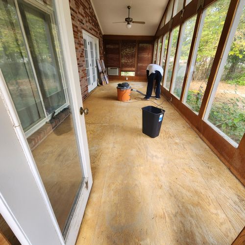 Clanton Sunroom (before/during)