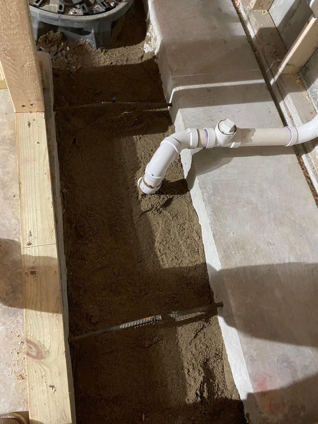 Prep for new concrete slab.