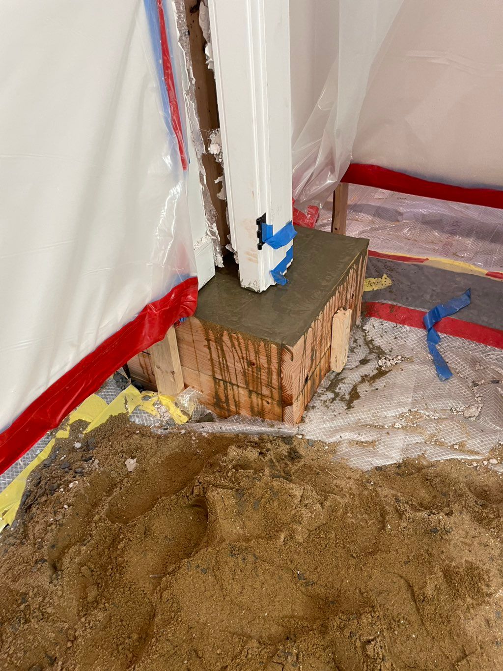 Concrete footing poured 