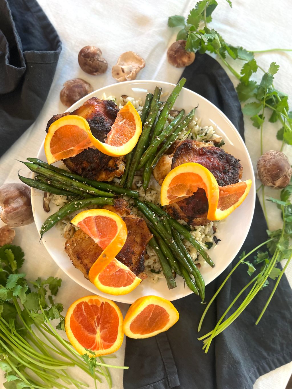 Braised Chicken Thighs with Shiitake Mushroom Rice