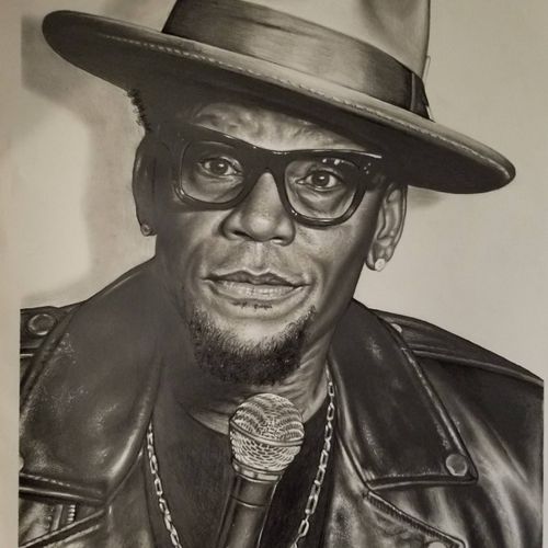 18"x24" portrait of D. L. Hughley in Graphite 