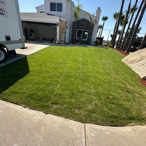 Fresh new sod for this property 