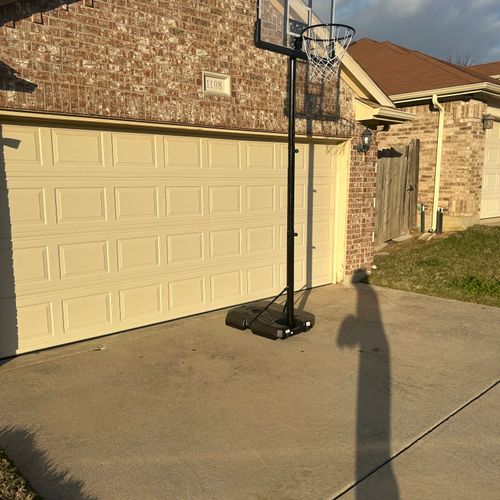 Needed my son's basketball hoop assembled. They go