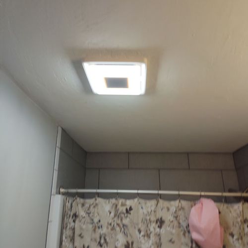 Bathroom vent with light install