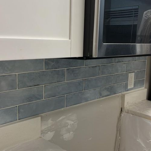 backsplash installation complete