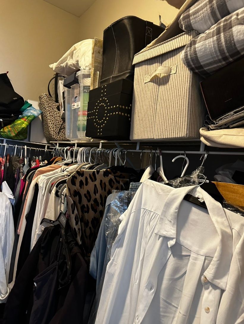 Closet before decluttering - also had entire floor