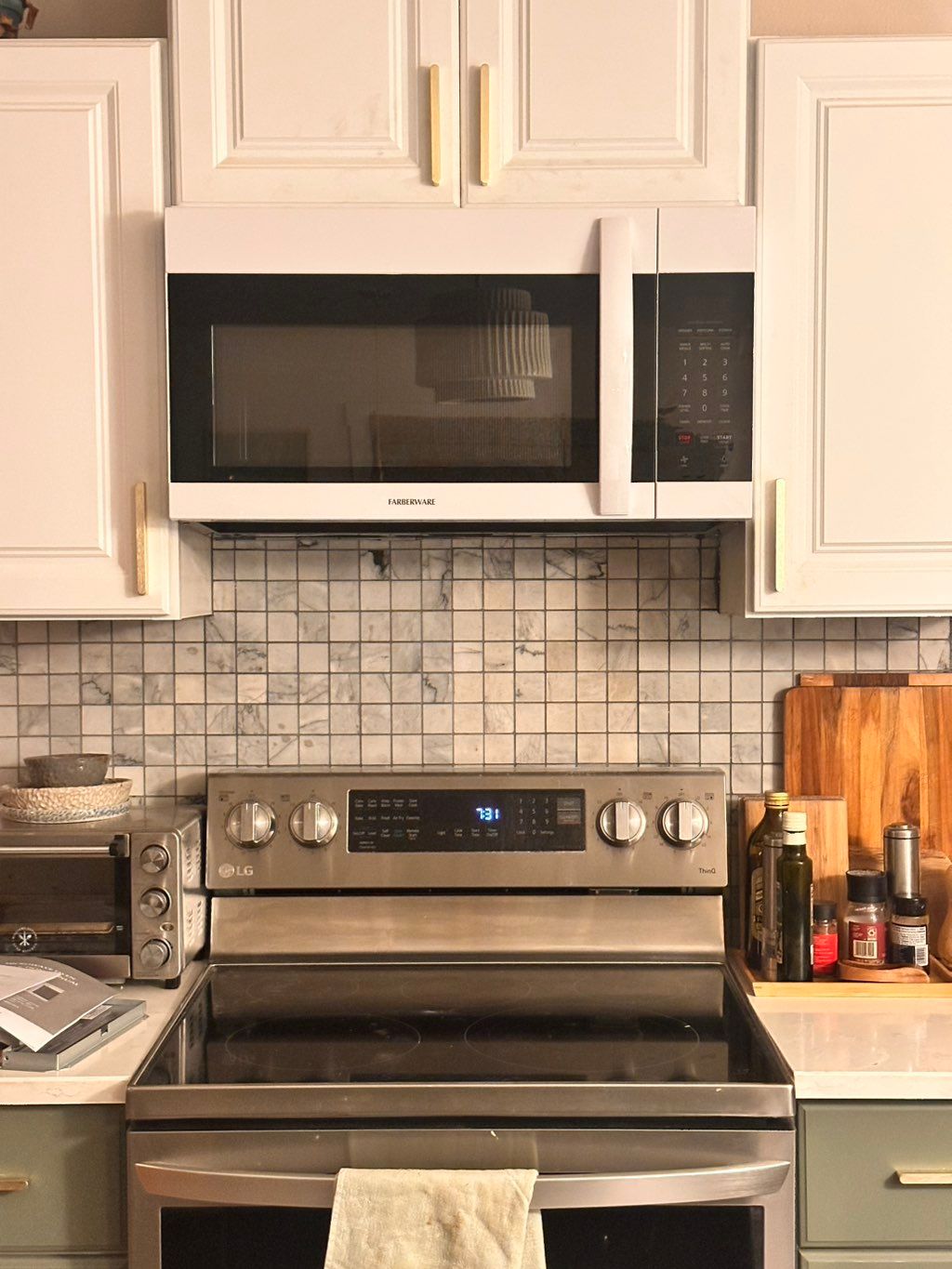 Over-the-range microwave installed for a functiona