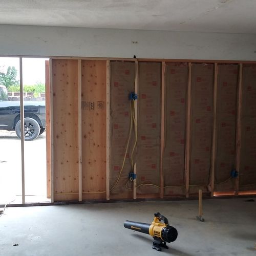 Converted garage to family room.