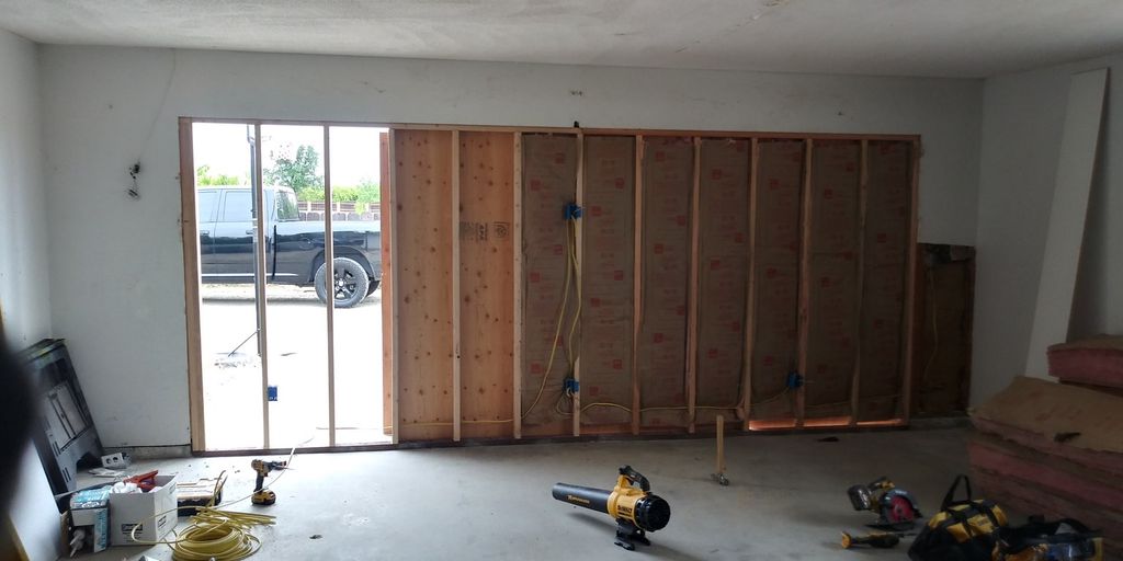 Converted garage to family room.