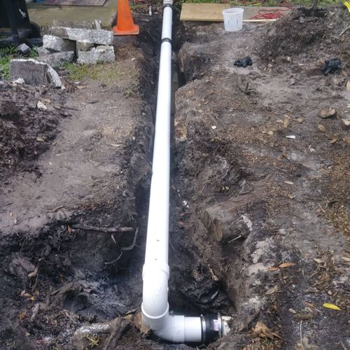 main sewer line section replaced 