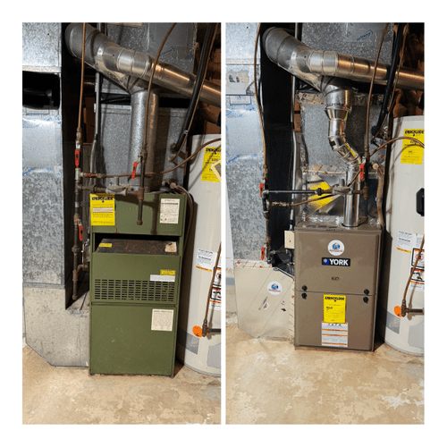 Before and after furnace installtion