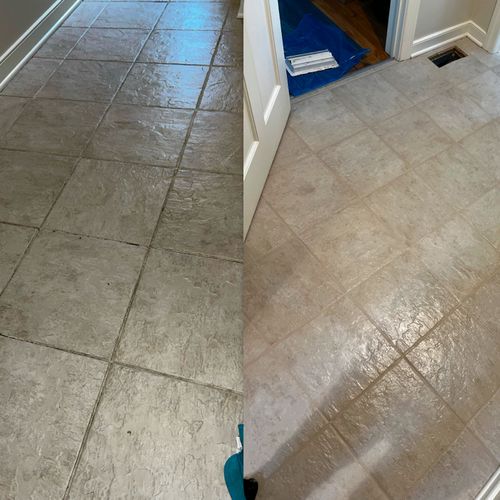 Grout Repair & Color Stain (Before/After)