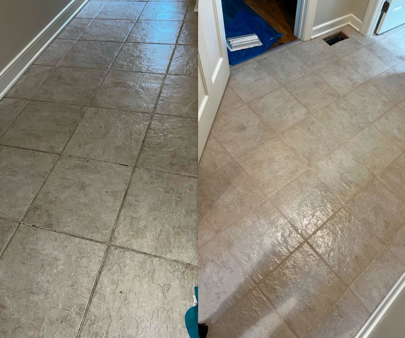 Grout Repair & Color Stain (Before/After)