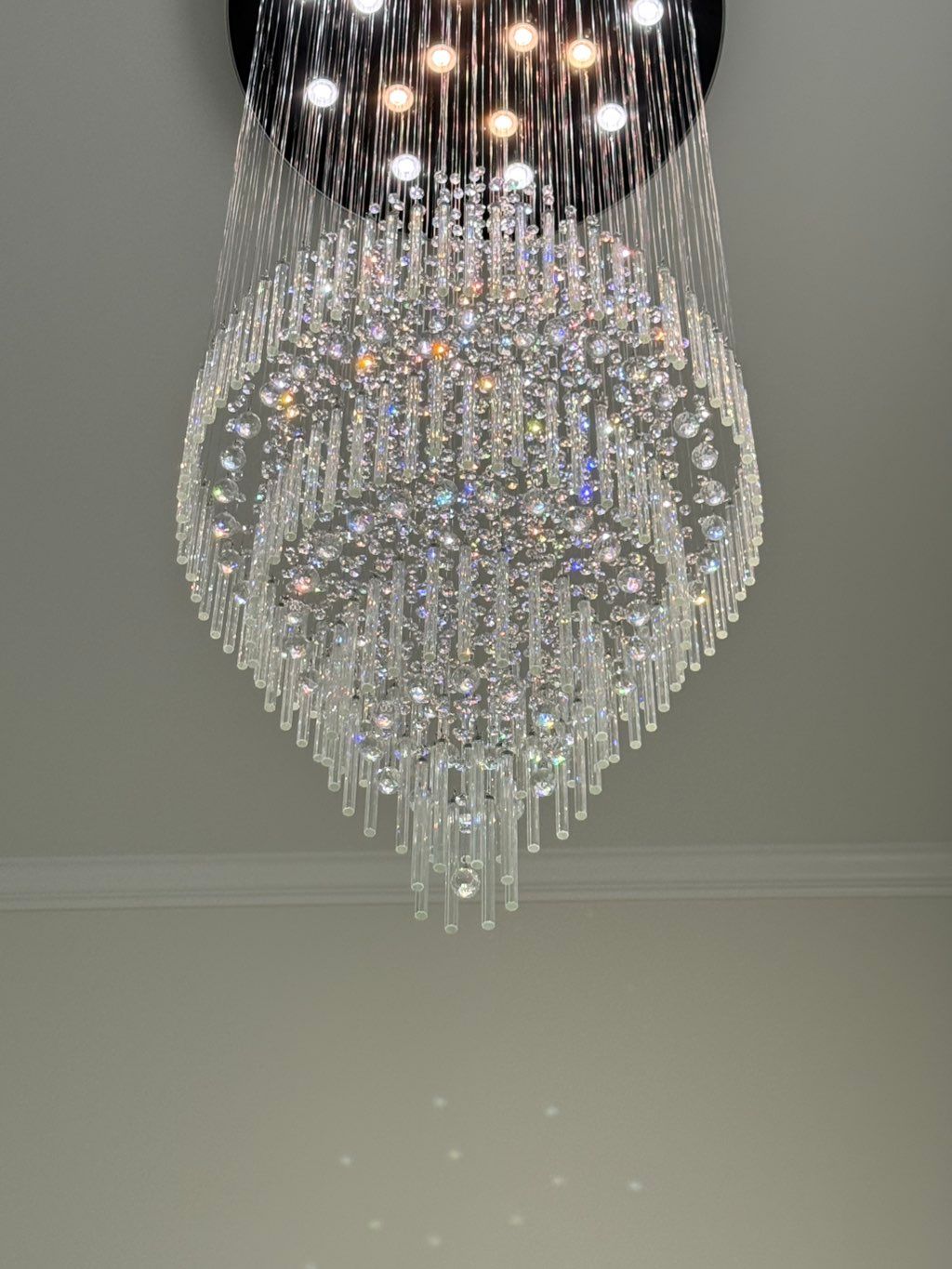 High ceiling chandelier 