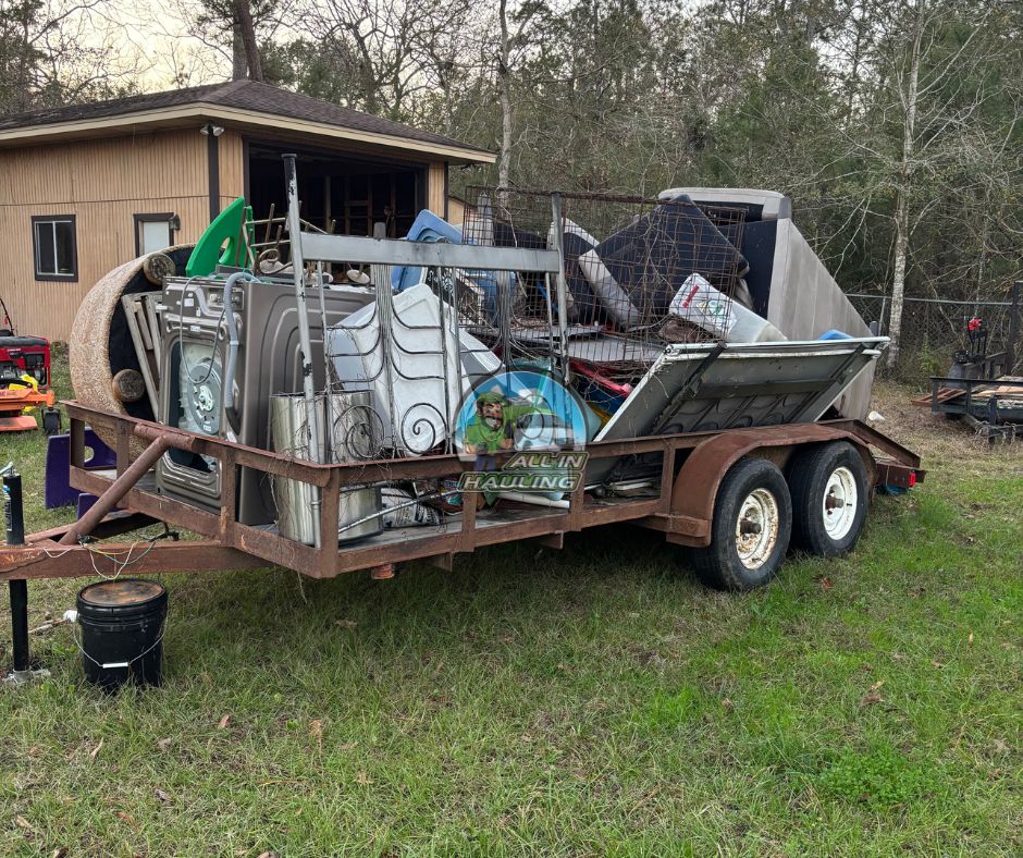 Full trailer junk removal in Conroe.