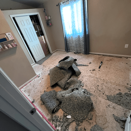 Bedroom flooring removal