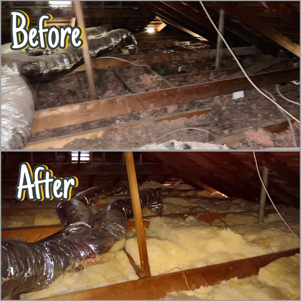 Attic Insulation Before & After 