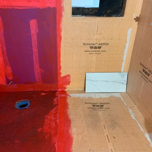 Waterproof walls and shower floor 