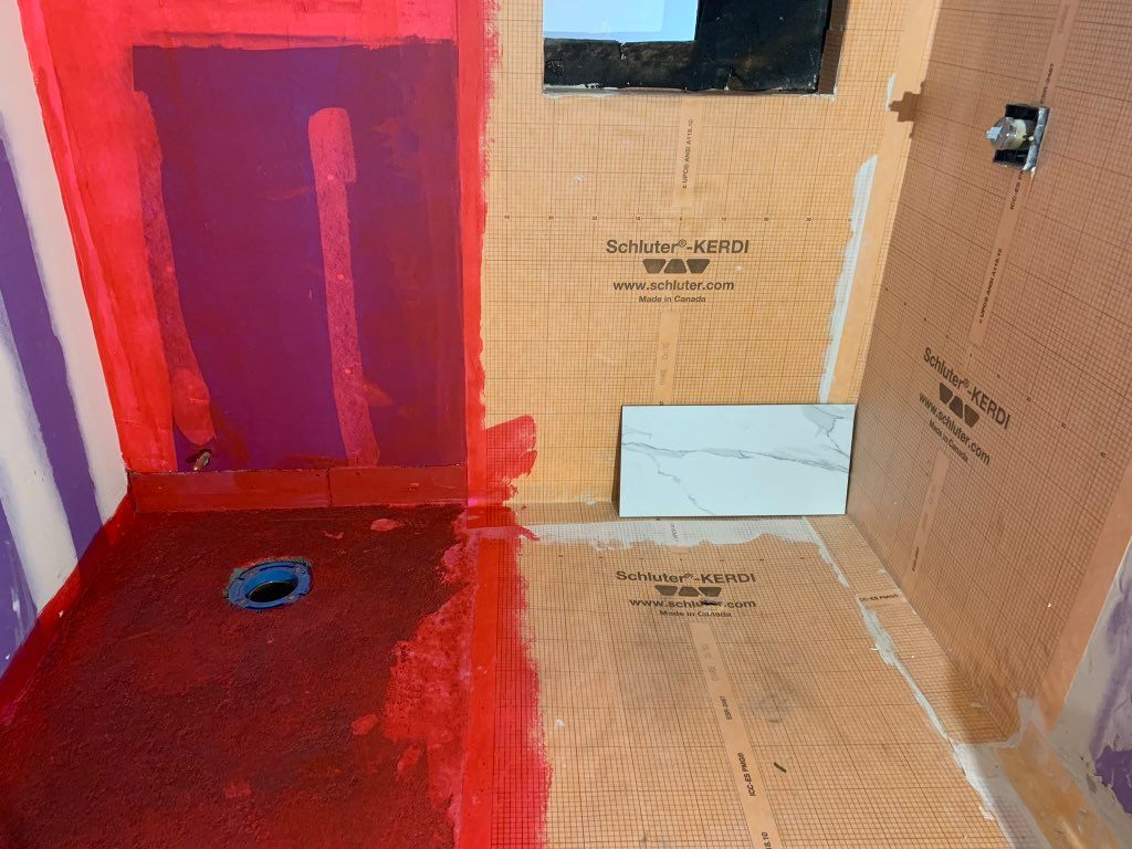 Waterproof walls and shower floor 