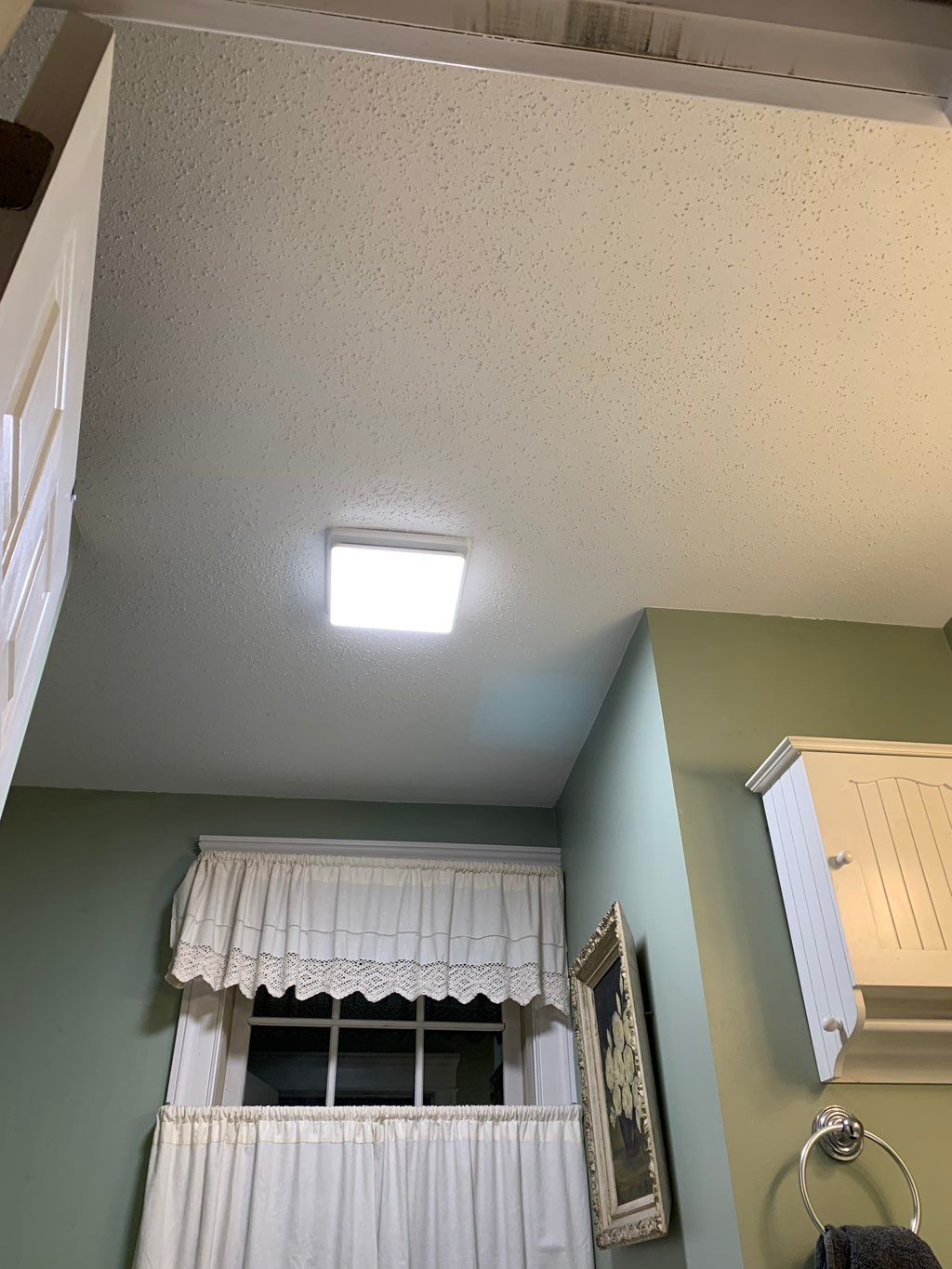 Repaired water damaged ceiling, and new installed 