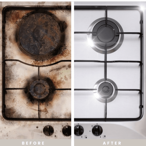 A NICE before and after on an old stove made new a