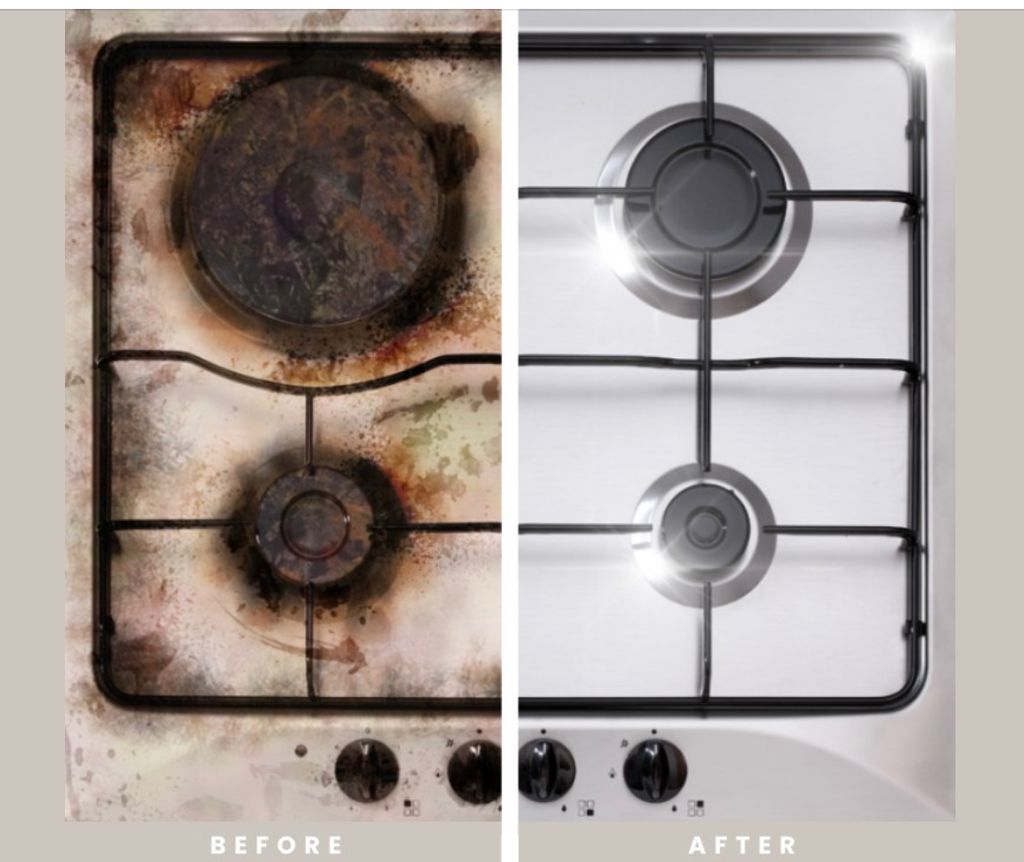 A NICE before and after on an old stove made new a