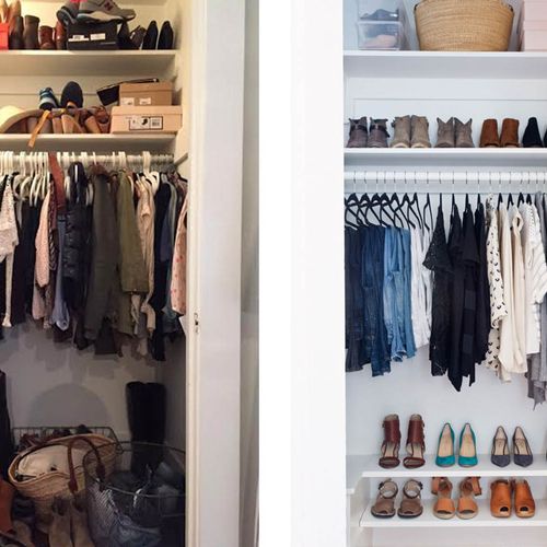 Before and after - small closet optimization