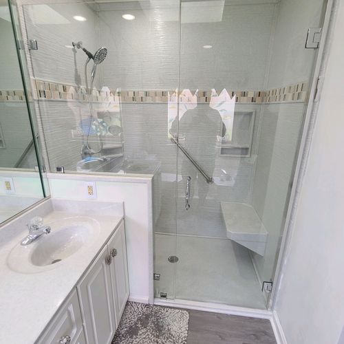 Hard Surface, Walk-in Shower... NO Acrylic