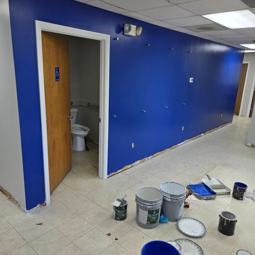 accent wall royal blue