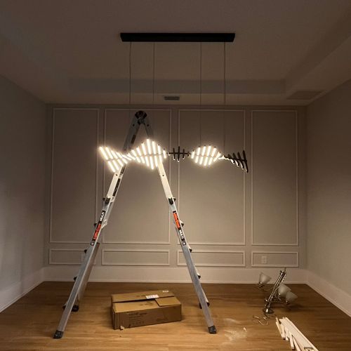 Installation of unique Light fixtures 