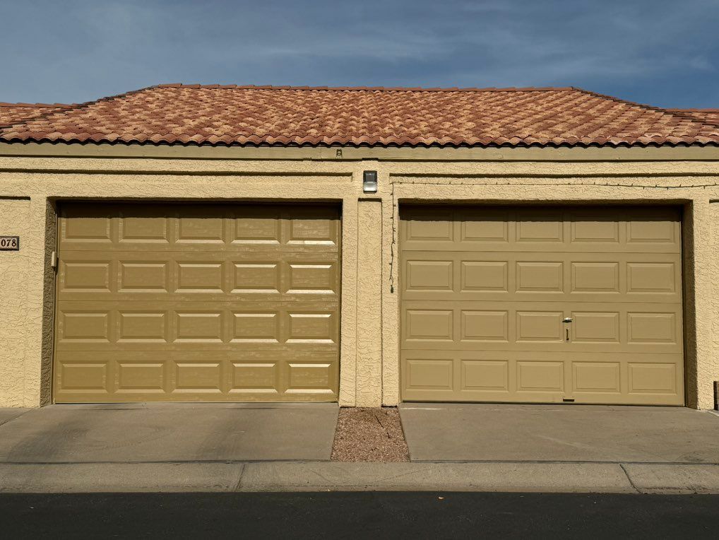 New exterior paint on garage door