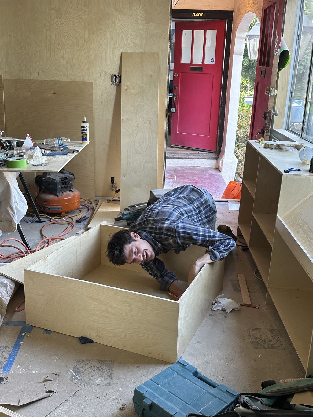 Here I am getting getting in the cabinet making su