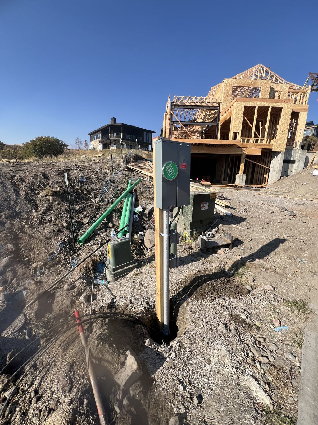 Temp power posts for New Construction homes