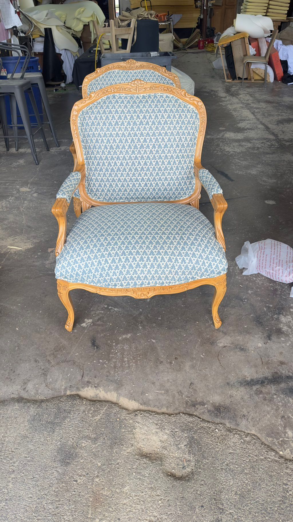 Reupholstered chairs