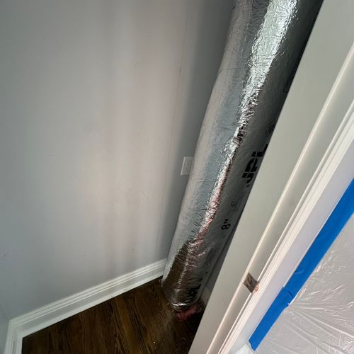 Duct run in a closet space 