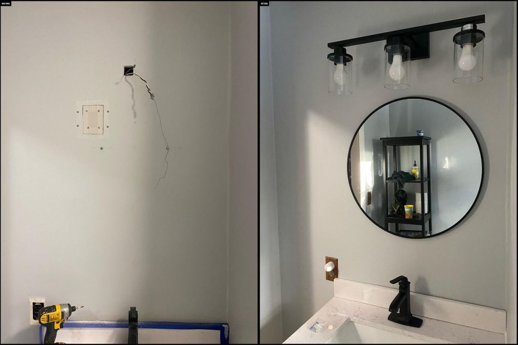 Patching the hole, finishing, painting the wall an