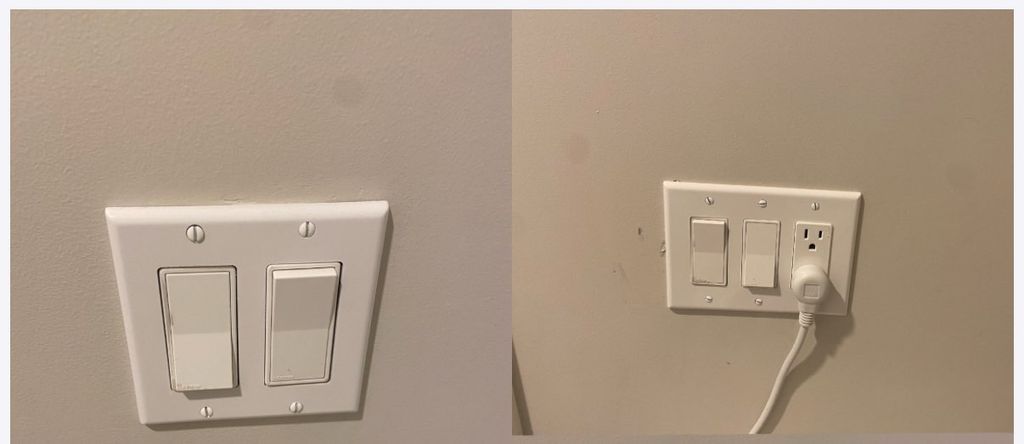 Added an electrical outlet for a toilet bidet. 