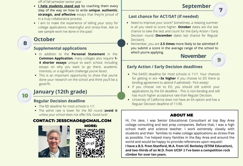 12-month Pre-College Timeline P2
