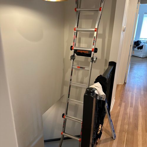 Special extension ladder designed for stairs. 